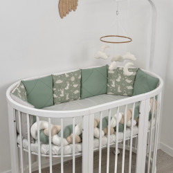 Cotton bed linen set "Bunnies Green"